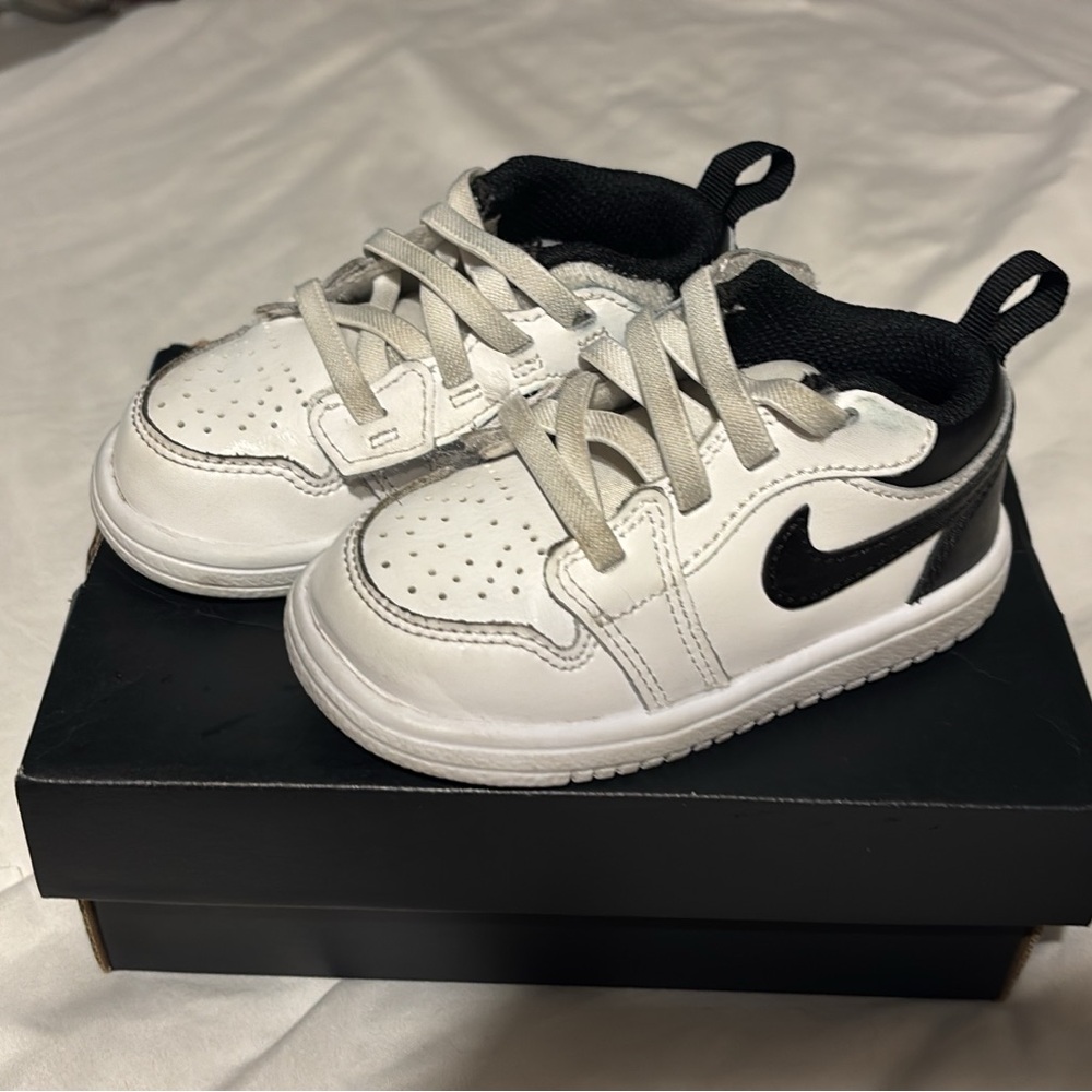Jordan White and Black High-Top Sneakers